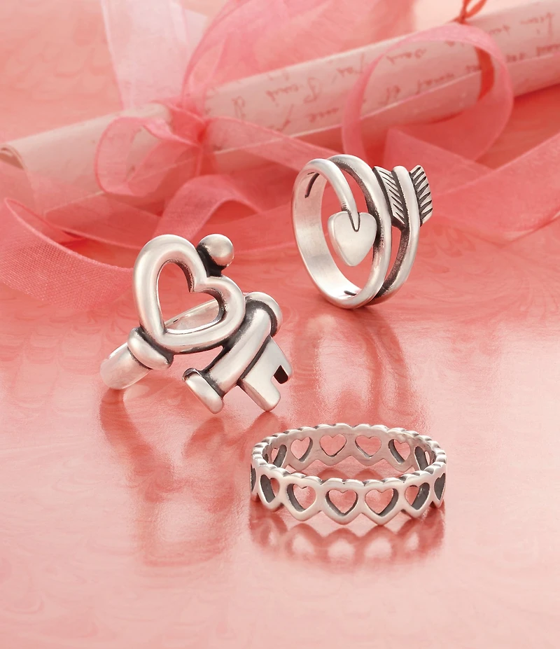 James Avery Sterling Silver Arrow & Heart Ring