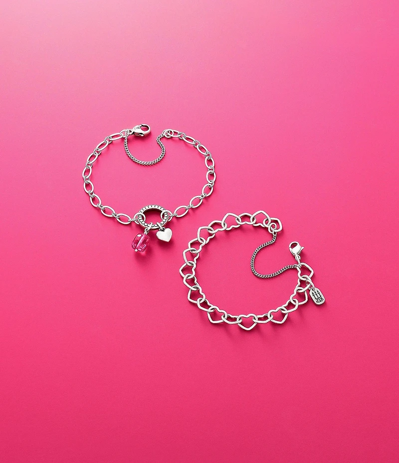 James Avery Sterling Silver Connected Hearts Charm Bracelet