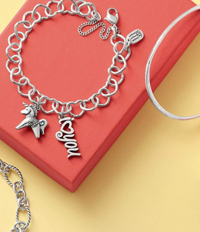 James Avery Sterling Silver Connected Hearts Charm Bracelet at