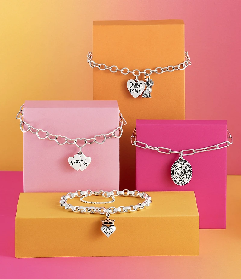 James Avery Sterling Silver Connected Hearts Charm Bracelet