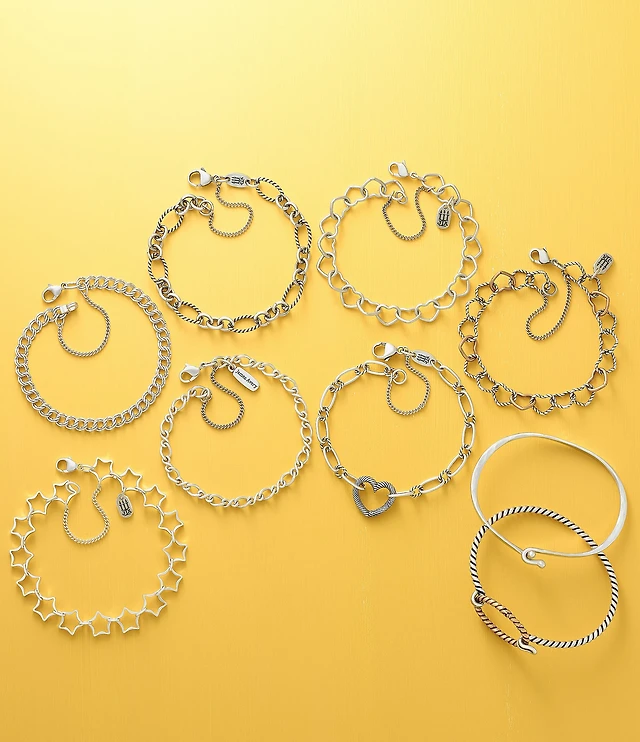 James Avery Sterling Silver Connected Hearts Charm Bracelet