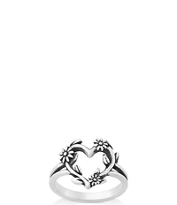 James Avery Sterling Silver Flowering Vines Heart Ring