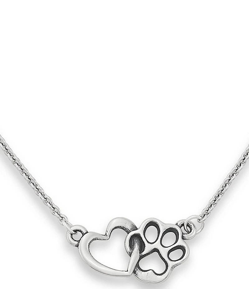 James Avery Sterling Silver Furry Friends Heart Short Pendant Necklace