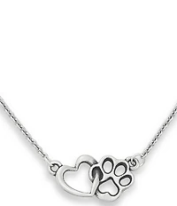 James Avery Sterling Silver Furry Friends Heart Short Pendant Necklace