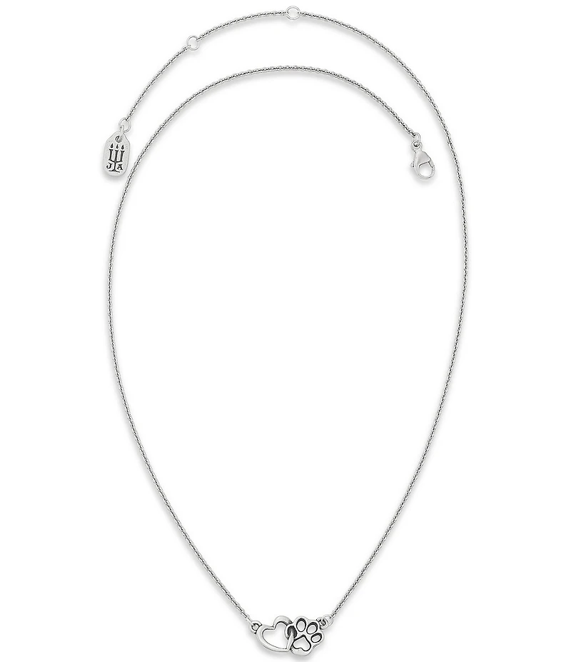 James Avery Sterling Silver Furry Friends Heart Short Pendant Necklace
