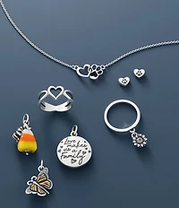 James Avery Sterling Silver Furry Friends Heart Short Pendant Necklace