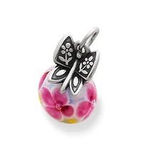 James Avery Sterling Silver Mariposa Finial with Pink Blossom Charm