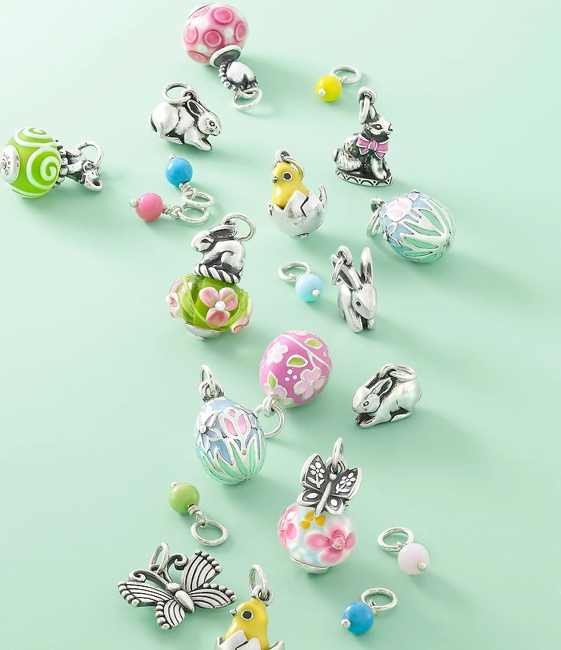 James Avery Sterling Silver Mariposa Finial with Pink Blossom Charm