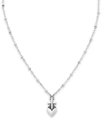 James Avery Sterling Silver Sacred Heart Pendant Necklace