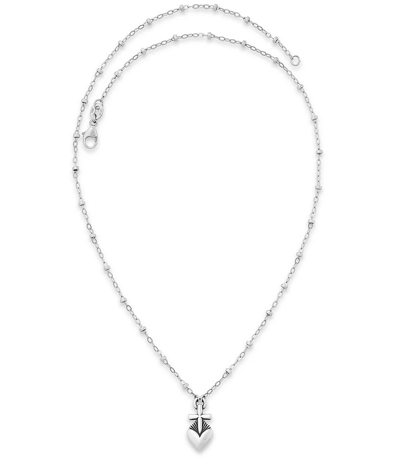 James Avery Sterling Silver Sacred Heart Pendant Necklace