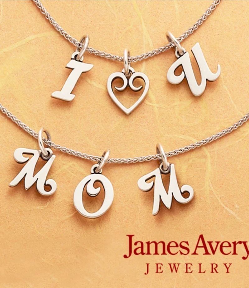 James Avery Sterling Silver Script Initial Bracelet or Necklace Charm