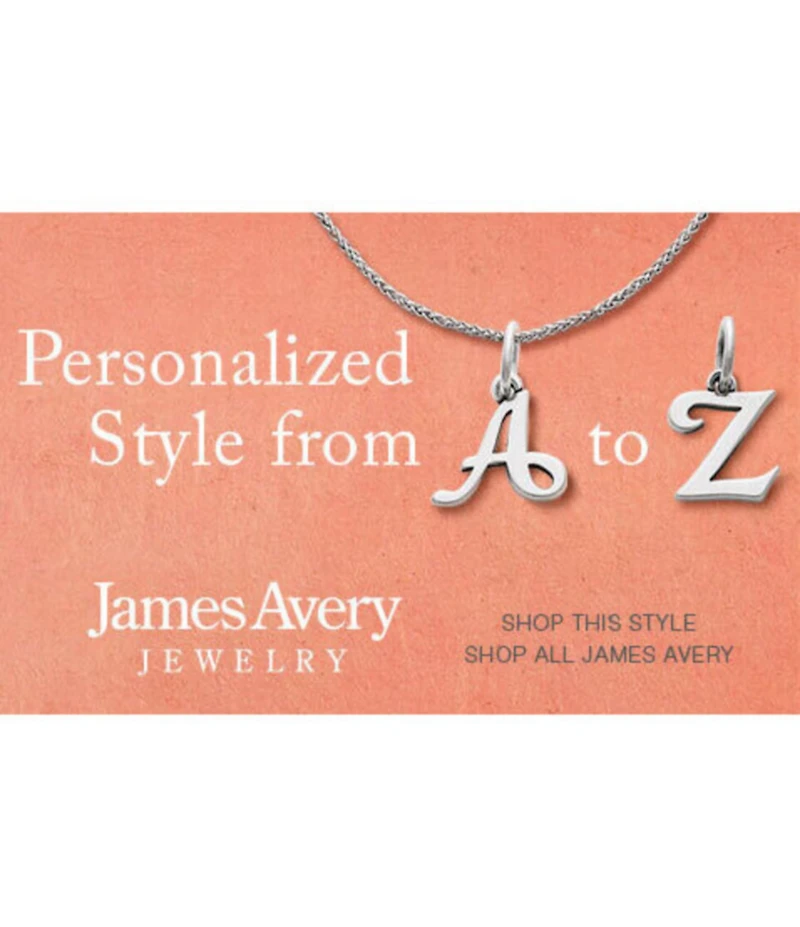 James Avery Sterling Silver Script Initial Bracelet or Necklace Charm