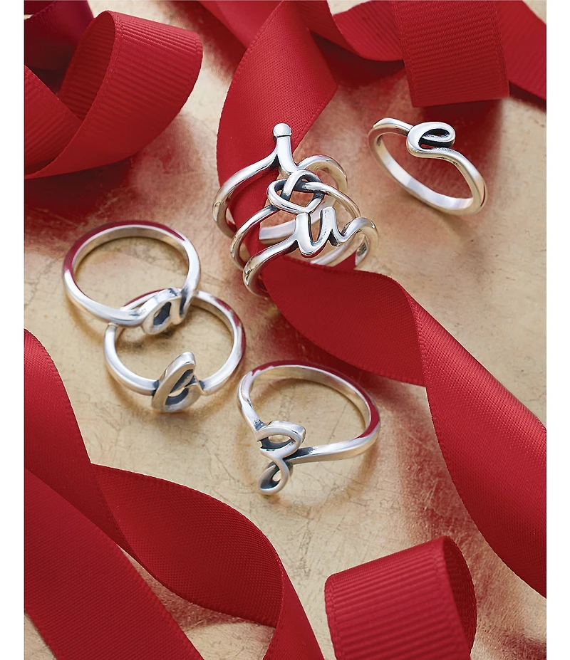James Avery Sterling Silver Script Initial Ring