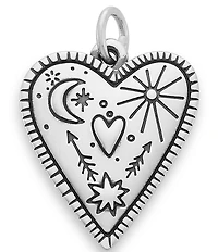 James Avery Sterling Silver Western Sky Heart Charm