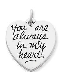 James Avery Sterling Silver #double;You Are Always in My Heart#double; Charm