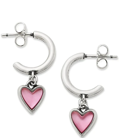 James Avery Sweetheart Rouge Doublet Heart Hoop Ear Posts
