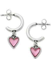 James Avery Sweetheart Rouge Doublet Heart Hoop Ear Posts