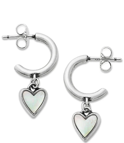 James Avery Sweetheart Rouge Doublet Heart Hoop Ear Posts