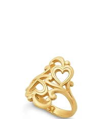 James Avery Swirls and Scrolls Hearts Statement Ring
