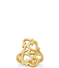 James Avery Swirls and Scrolls Hearts Statement Ring