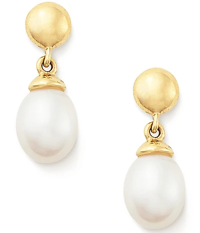 James Avery 14K Gold Teardrop Freshwater Cultured Pearl Drop Earrings