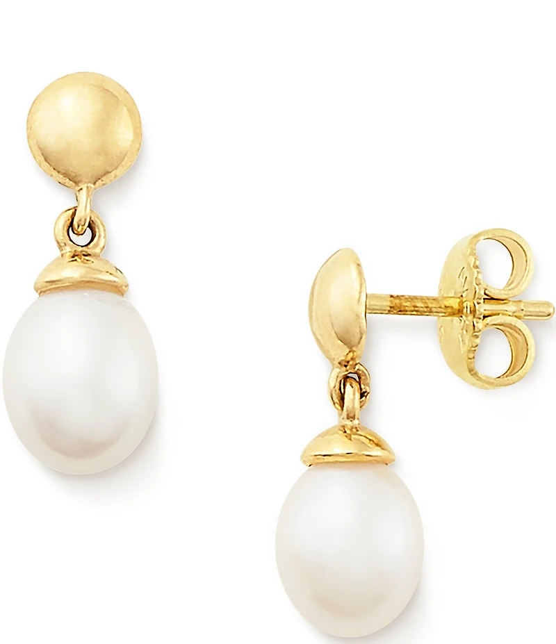James Avery 14K Gold Teardrop Freshwater Cultured Pearl Drop Earrings