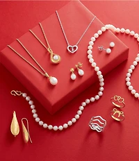 James Avery 14K Gold Teardrop Freshwater Cultured Pearl Drop Earrings