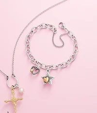 James Avery Textured Oval Charm Chain Bracelet