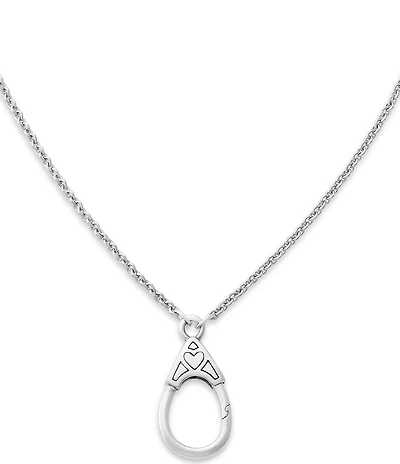 James Avery Traced Sterling Silver Heart Changeable Charm Holder Necklace
