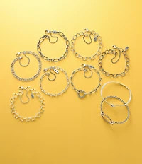 James Avery Twisted Wire Two Tone Connected Hearts Chain Charm Bracelet