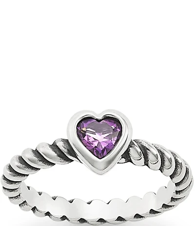 James Avery Twisted Wire Heart Amethyst Ring