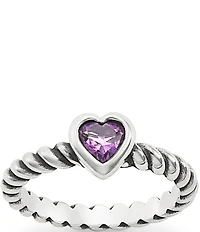James Avery Twisted Wire Heart Amethyst Ring
