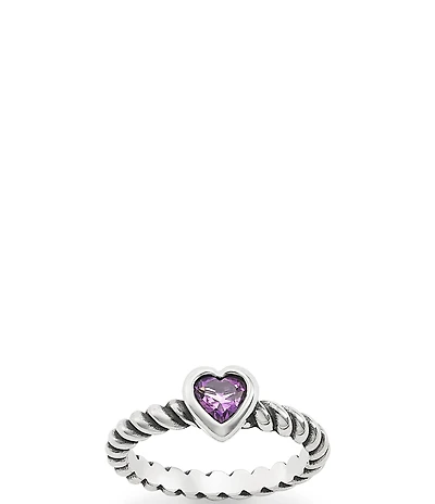 James Avery Twisted Wire Heart Amethyst Ring