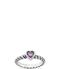 James Avery Twisted Wire Heart Amethyst Ring
