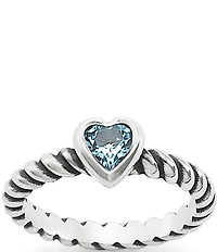 James Avery Twisted Wire Heart Blue Topaz Ring