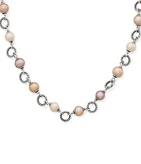 James Avery Twisted Wire Link Necklace with Cultured Pearls