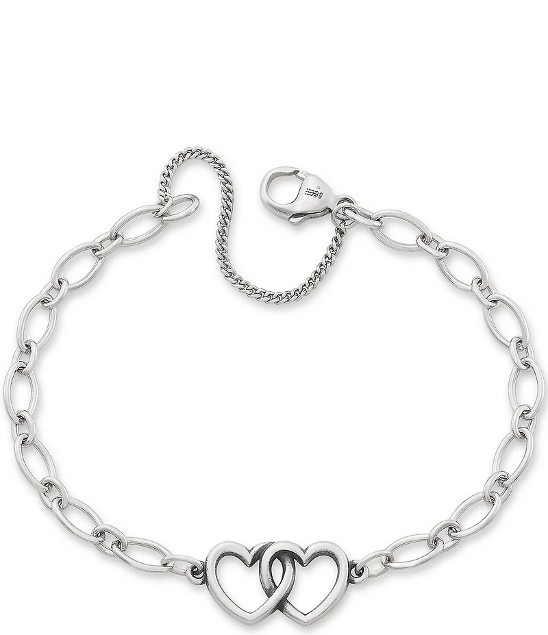 James Avery Two Hearts Together Charm Chain Bracelet