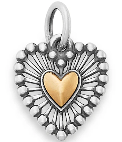 James Avery Two Tone Shining Heart Charm