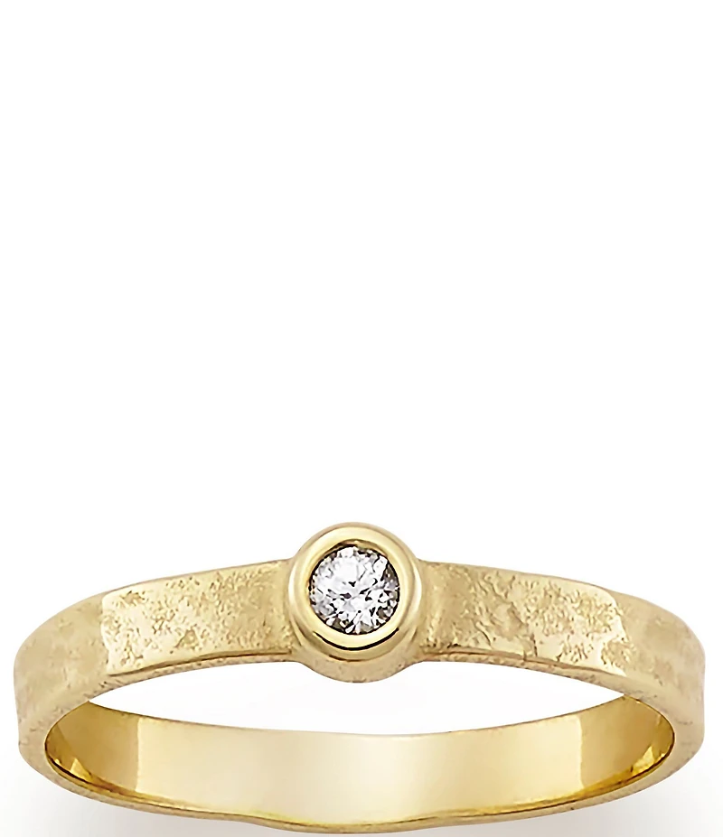 James Avery Birthstone 14K Hammered Ring