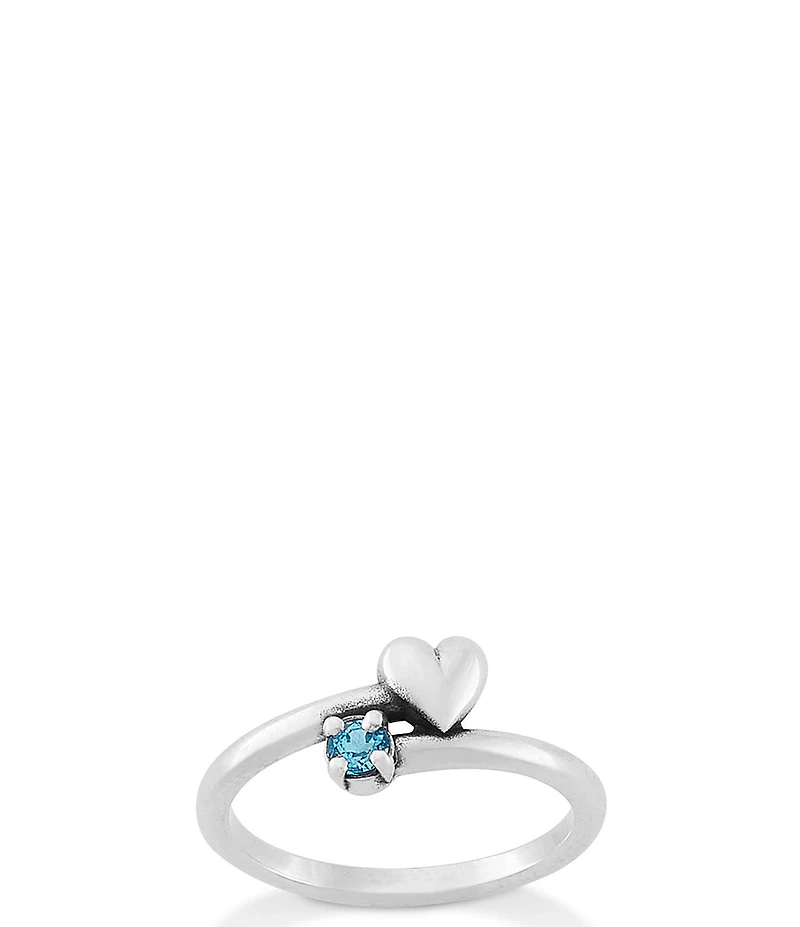 James Avery Wrapped in Love Heart And Gemstone Band Ring