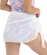 Janela Bay Crochet Lace Mesh Tie Side Wrap Swim Cover-Up