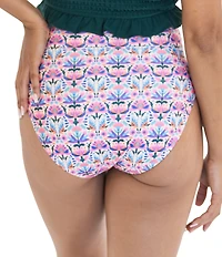 Janela Bay Mango Blossom Shirred High Waist Swim Bottom