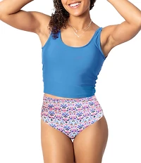 Janela Bay Mango Blossom Shirred High Waist Swim Bottom
