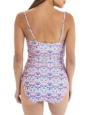 Janela Bay Mango Blossom Squre Neck One Piece Swimsuit
