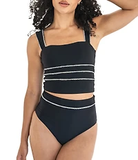 Janela Bay Mini Ruffle Trim High Waist Swim Bottoms