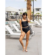 Janela Bay Mini Ruffle Trim High Waist Swim Bottoms