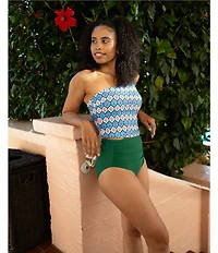 Janela Bay Pine Green High Waist Seamless Swim Bottom