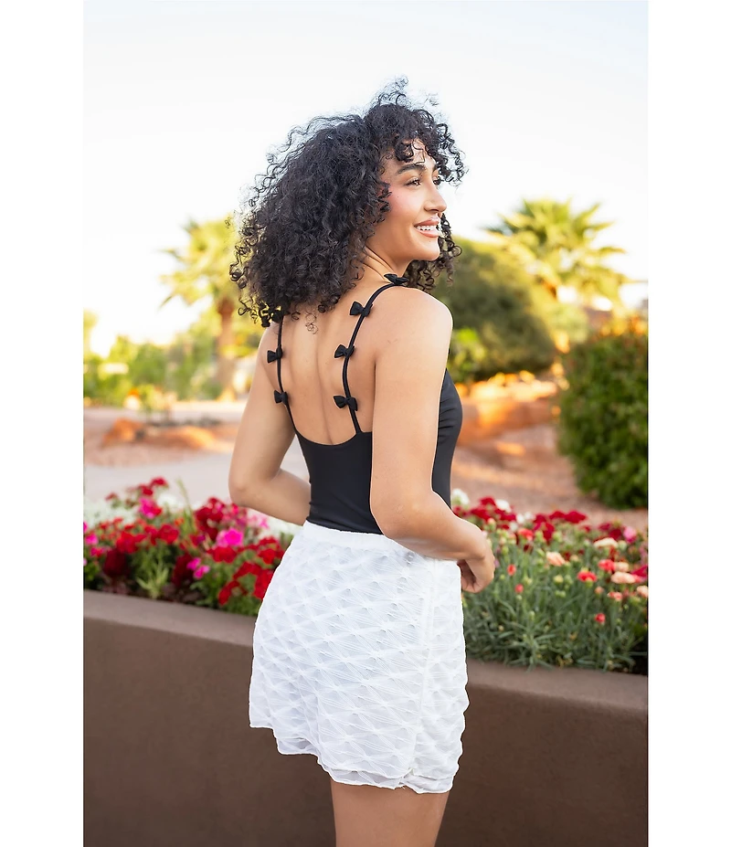 Janela Bay Solid Bow Straps One Piece Swimsuit