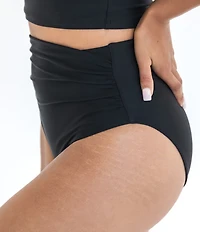 Janela Bay Solid High Waisted Pull-On Swim Bottom