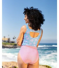 Janela Bay Solid Textured Rib High Waist Swim Bottom